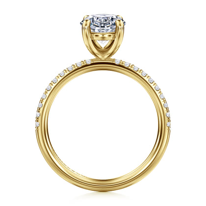 Twain - 14K Yellow Gold Oval Diamond Engagement Ring