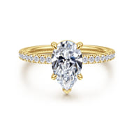 Twain - 14K Yellow Gold Pear Shape Diamond Engagement Ring
