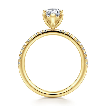 Twain - 14K Yellow Gold Pear Shape Diamond Engagement Ring
