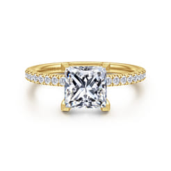 Twain - 14K Yellow Gold Princess Cut Diamond Engagement Ring