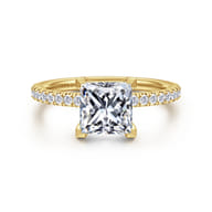 Twain - 14K Yellow Gold Princess Cut Diamond Engagement Ring