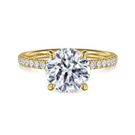 Twain - 14K Yellow Gold Round Diamond Engagement Ring