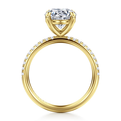 Twain - 14K Yellow Gold Round Diamond Engagement Ring