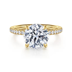 Twain - 14K Yellow Gold Round Diamond Engagement Ring