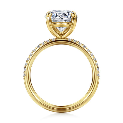 Twain - 14K Yellow Gold Round Diamond Engagement Ring