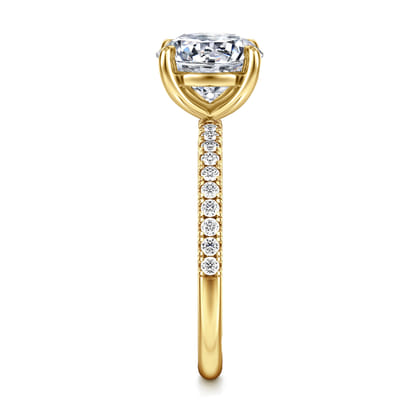 Twain - 14K Yellow Gold Round Diamond Engagement Ring