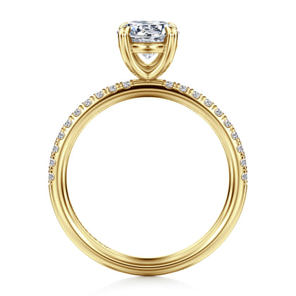 Twain - 14K Yellow Gold Round Diamond Engagement Ring