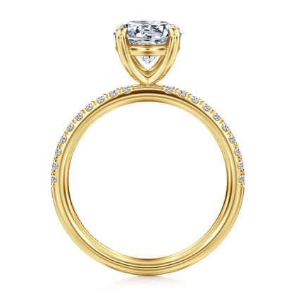 Twain - 14K Yellow Gold Round Diamond Engagement Ring