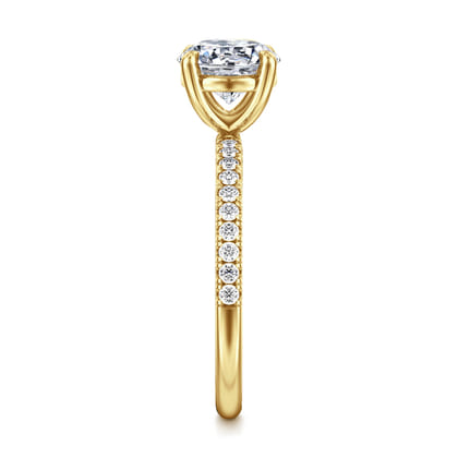 Twain - 14K Yellow Gold Round Diamond Engagement Ring