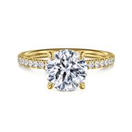 Twain - 14K Yellow Gold Round Diamond Engagement Ring