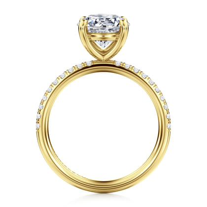 Twain - 14K Yellow Gold Round Diamond Engagement Ring