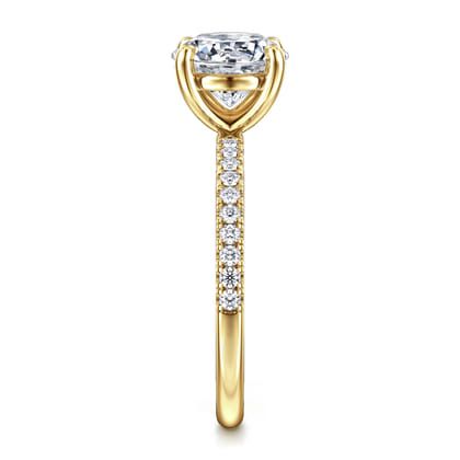 Twain - 14K Yellow Gold Round Diamond Engagement Ring