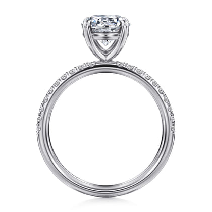 Twain - 18K White Gold Round Diamond Engagement Ring