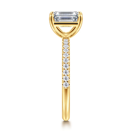 Twain - 18K Yellow Gold Emerald Cut Diamond Engagement Ring