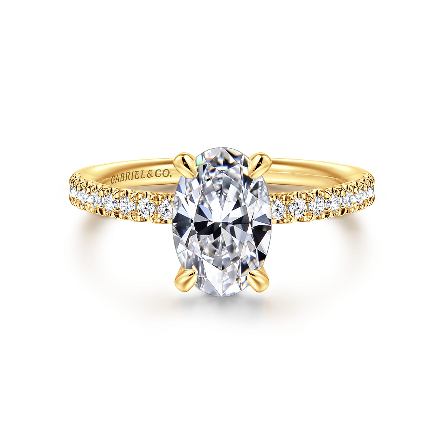 Twain - 18K Yellow Gold Oval Diamond Engagement Ring