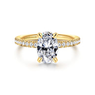 Twain - 18K Yellow Gold Oval Diamond Engagement Ring