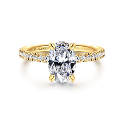 Twain - 18K Yellow Gold Oval Diamond Engagement Ring