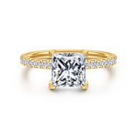 Twain - 18K Yellow Gold Princess Cut Diamond Engagement Ring