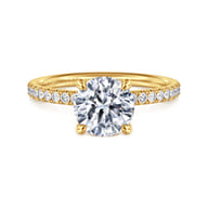 Twain - 18K Yellow Gold Round Diamond Engagement Ring