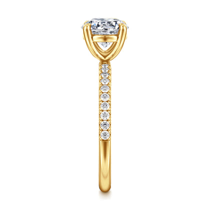 Twain - 18K Yellow Gold Round Diamond Engagement Ring