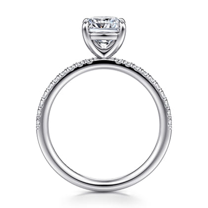 Twain - Platinum Cushion Cut Diamond Engagement Ring