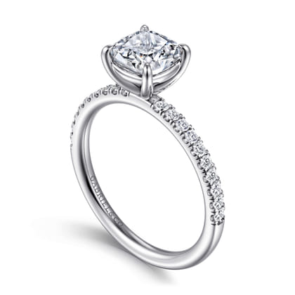 Twain - Platinum Cushion Cut Diamond Engagement Ring
