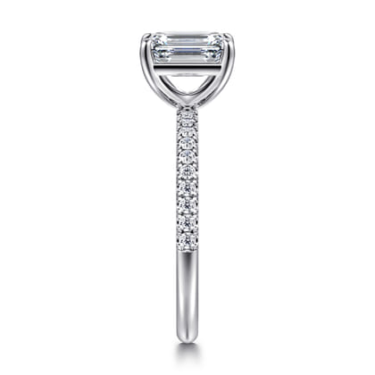 Twain - Platinum Emerald Cut Diamond Engagement Ring