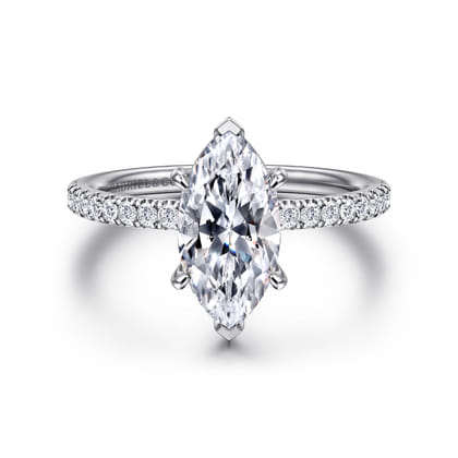 Twain - Platinum Marquise Shape Diamond Engagement Ring