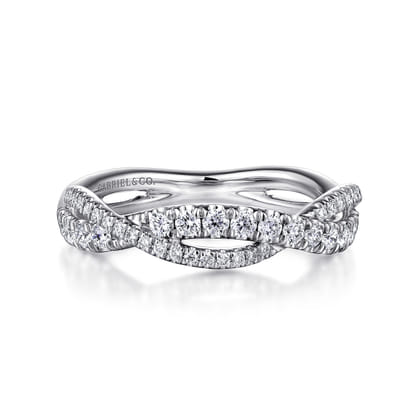 Twisted-14K White Gold Diamond Anniversary Band