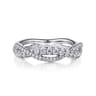 Fancy Wedding Ring in 14k White Gold with Round Natural Diamond at Gabriel & Co.