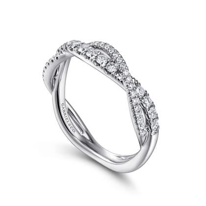 Twisted-14K White Gold Diamond Anniversary Band