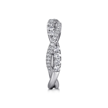 Twisted-14K White Gold Diamond Anniversary Band