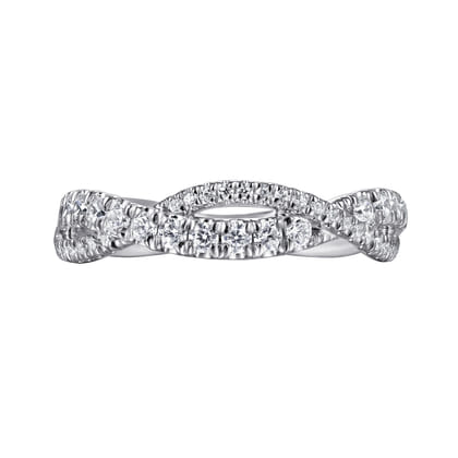 Twisted-14K White Gold Diamond Anniversary Band