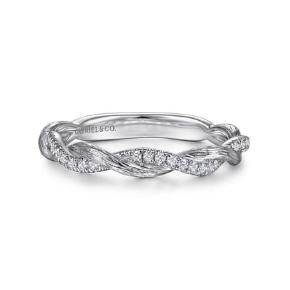 Twisted-14K White Gold Diamond Anniversary Band