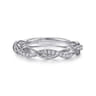Fancy Wedding Ring in 14k White Gold with Round Natural Diamond at Gabriel & Co.