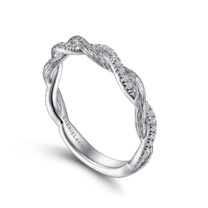 Twisted-14K White Gold Diamond Anniversary Band