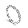 Fancy Wedding Ring in 14k White Gold with Round Natural Diamond at Gabriel & Co.