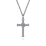 Twisted Rope Cross Pendant Necklace X Center 925 Sterling Silver