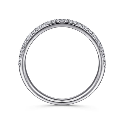 Two Row 14K White Gold Micro Pave Diamond Anniversary Band