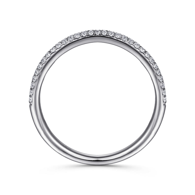 Fancy Wedding Ring in 14k White Gold with Round Natural Diamond at Gabriel & Co. - Shot 2
