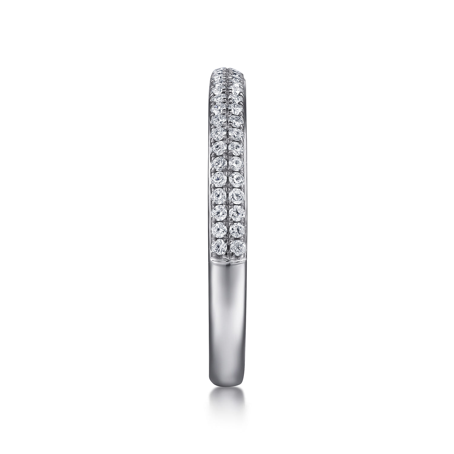 Fancy Wedding Ring in 14k White Gold with Round Natural Diamond at Gabriel & Co. - Shot 4