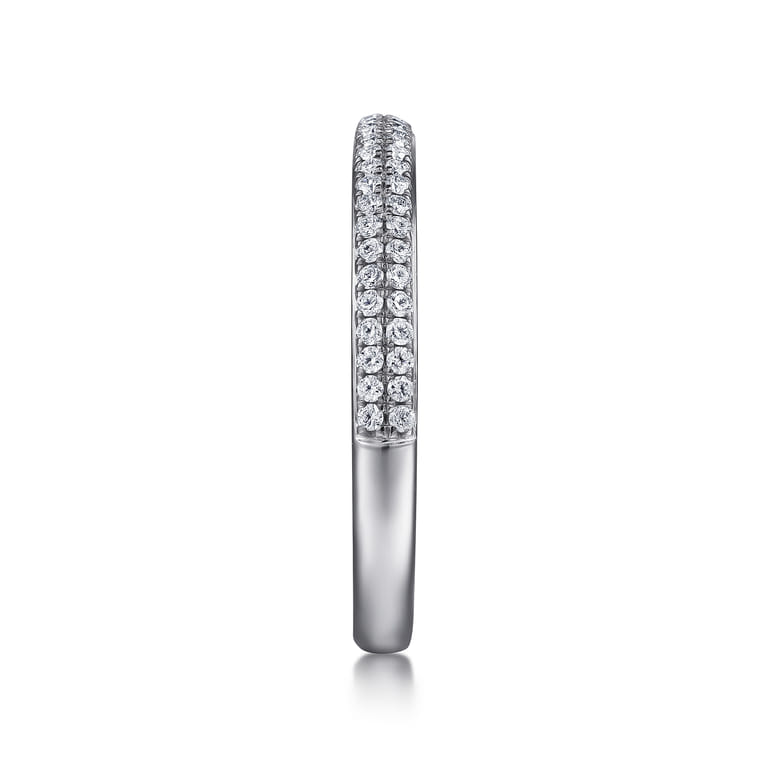 Fancy Wedding Ring in 14k White Gold with Round Natural Diamond at Gabriel & Co. - Shot 4