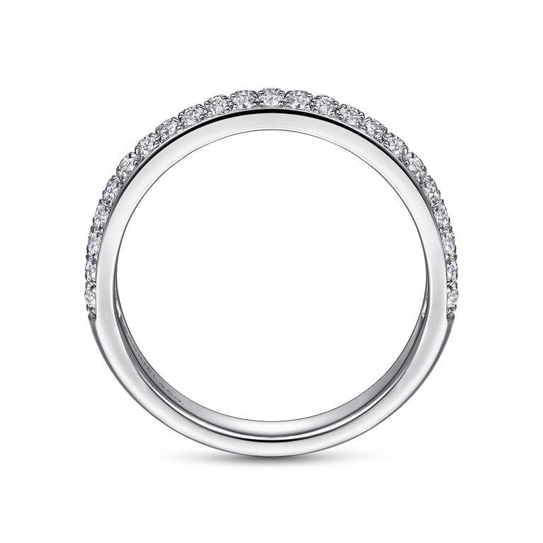 Fancy Wedding Ring in 14k White Gold with Round Natural Diamond at Gabriel & Co. - Shot 2