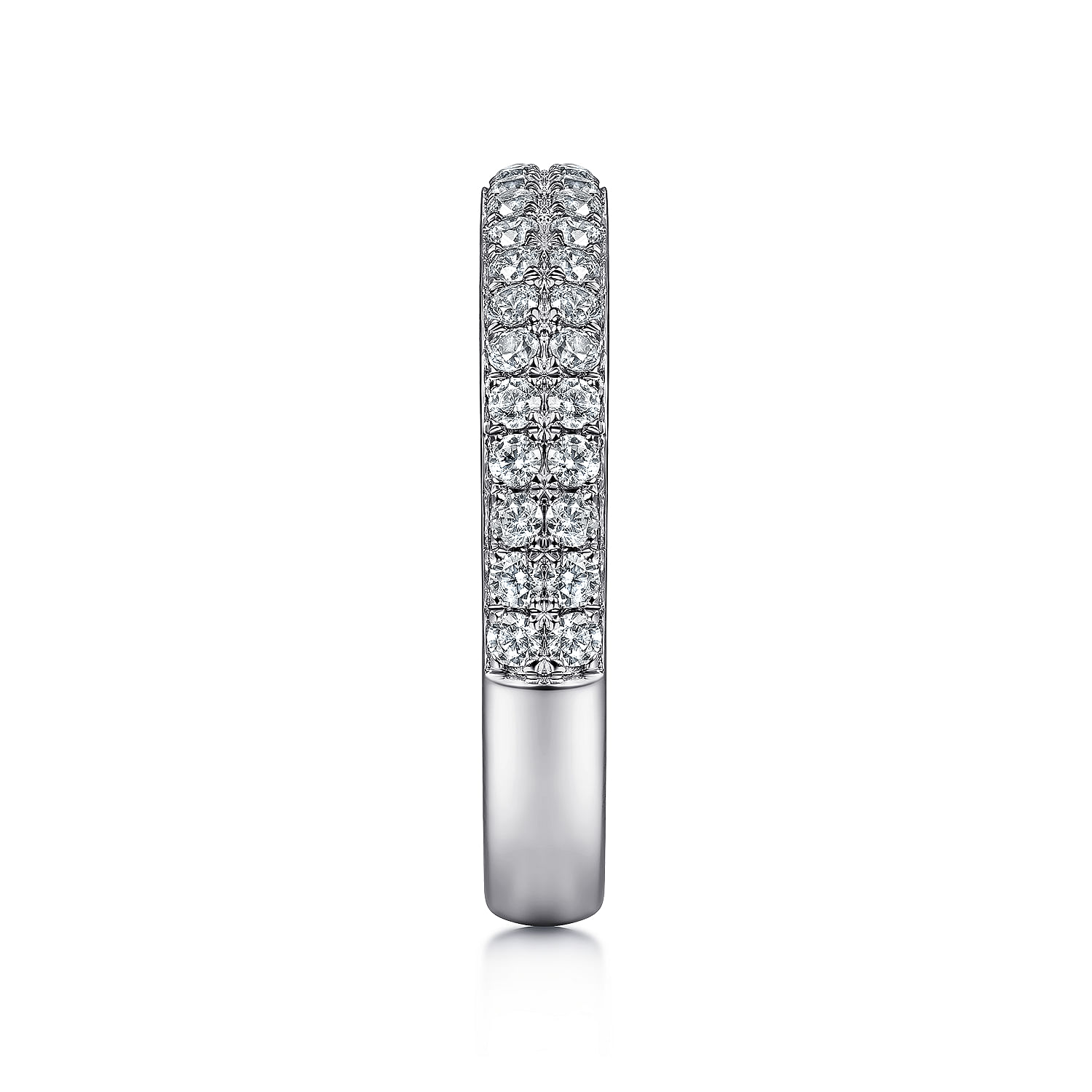 Fancy Wedding Ring in 14k White Gold with Round Natural Diamond at Gabriel & Co. - Shot 4