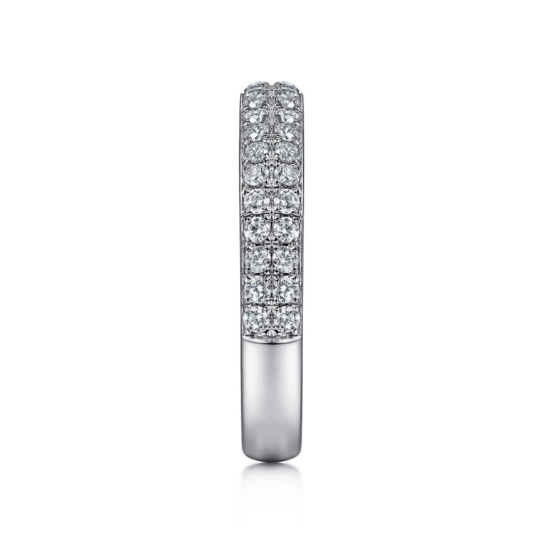 Fancy Wedding Ring in 14k White Gold with Round Natural Diamond at Gabriel & Co. - Shot 4