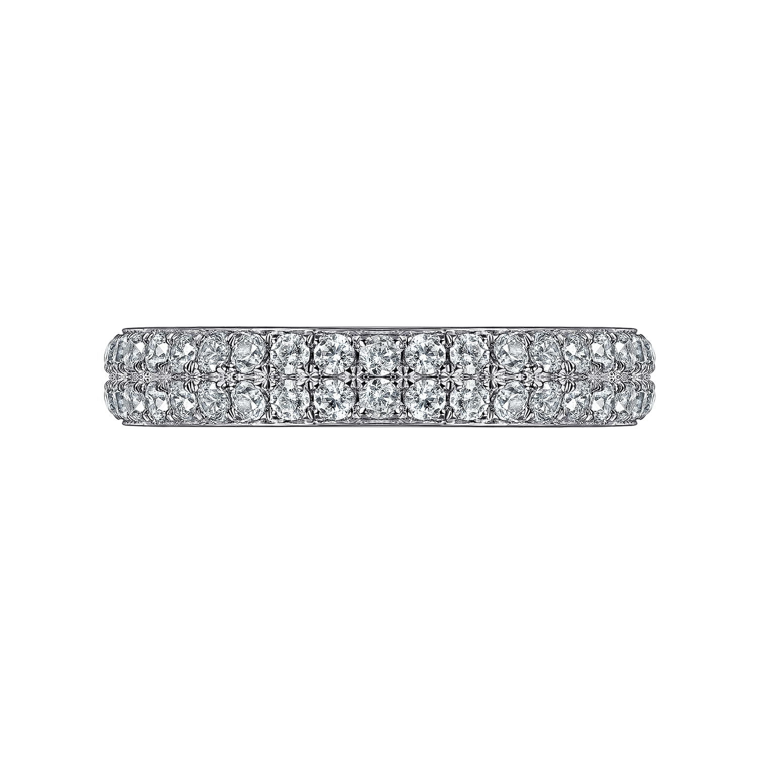 Fancy Wedding Ring in 14k White Gold with Round Natural Diamond at Gabriel & Co. - Shot 6