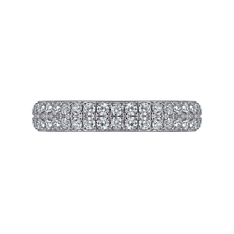 Fancy Wedding Ring in 14k White Gold with Round Natural Diamond at Gabriel & Co. - Shot 6