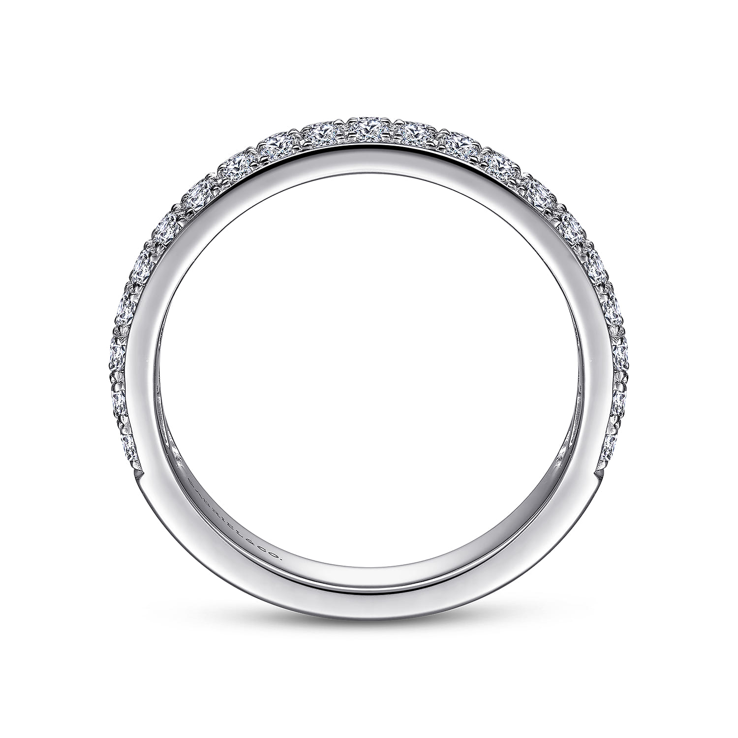 Fancy Wedding Ring in 14k White Gold with Round Natural Diamond at Gabriel & Co. - Shot 2
