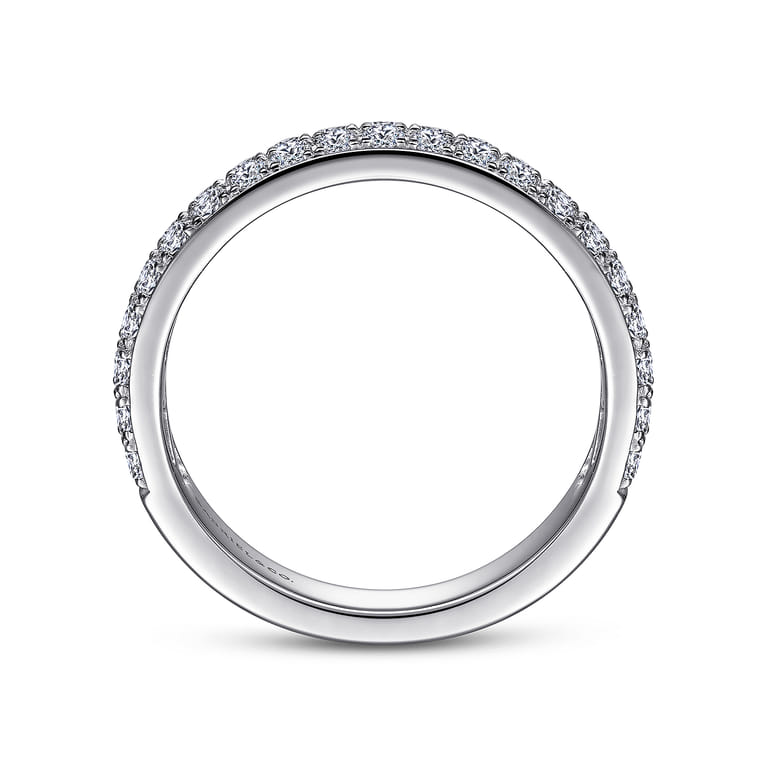 Fancy Wedding Ring in 14k White Gold with Round Natural Diamond at Gabriel & Co. - Shot 2