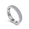 Fancy Wedding Ring in 14k White Gold with Round Natural Diamond at Gabriel & Co.
